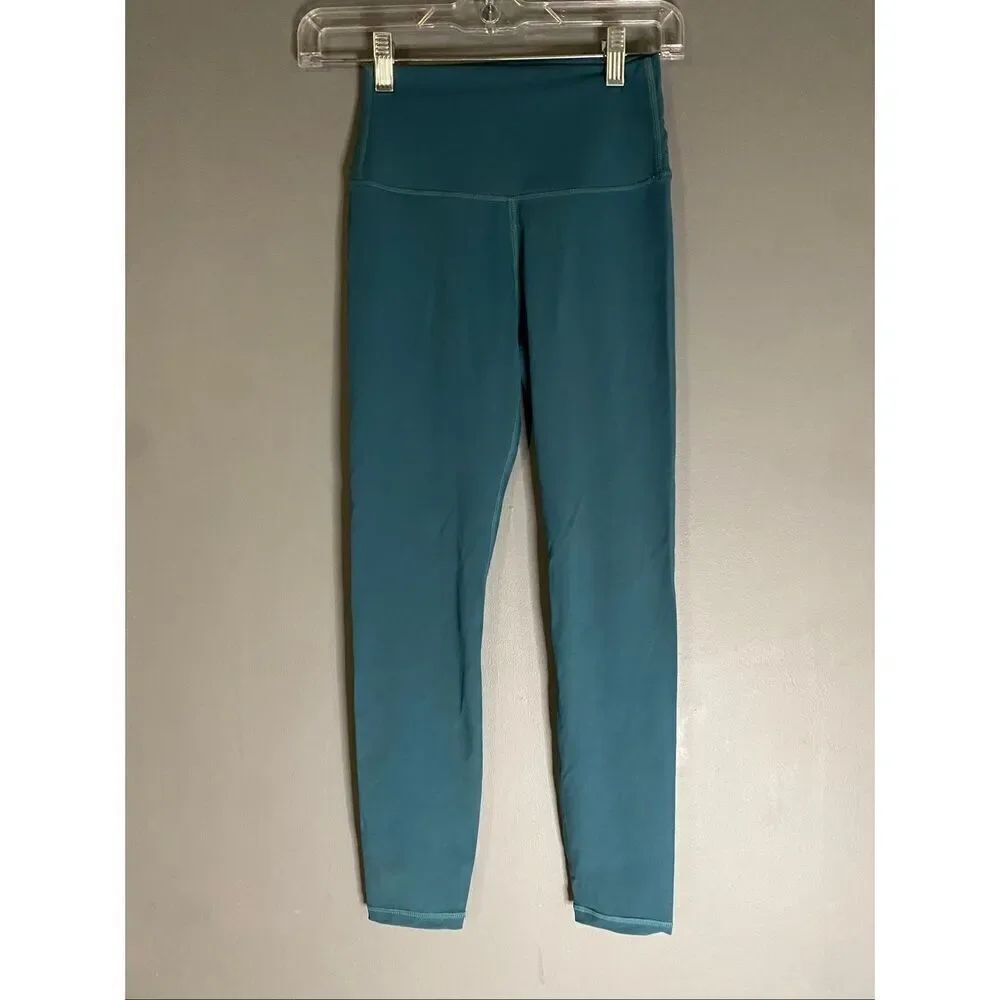 Esoft Green Blue Lycra High Waisted Leggings Size XS NWOT